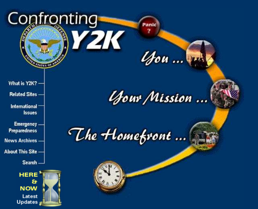 A screenshot of the Confronting Y2K homepage