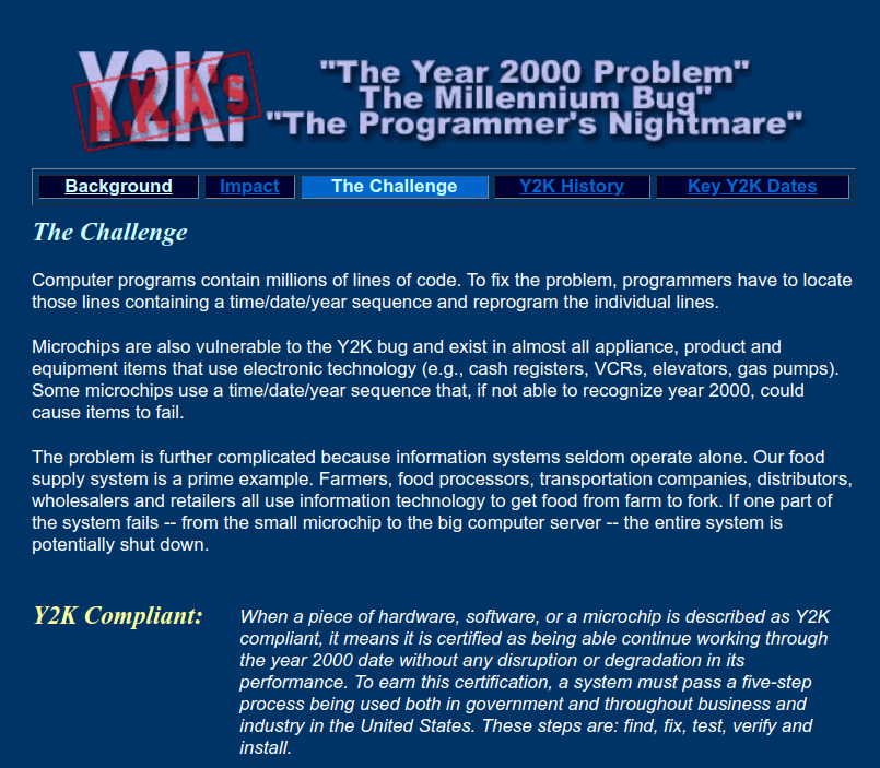 A screenshot from the ‘The Challenge’ webpage